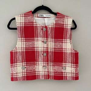 Zara Tweed Cropped Vest